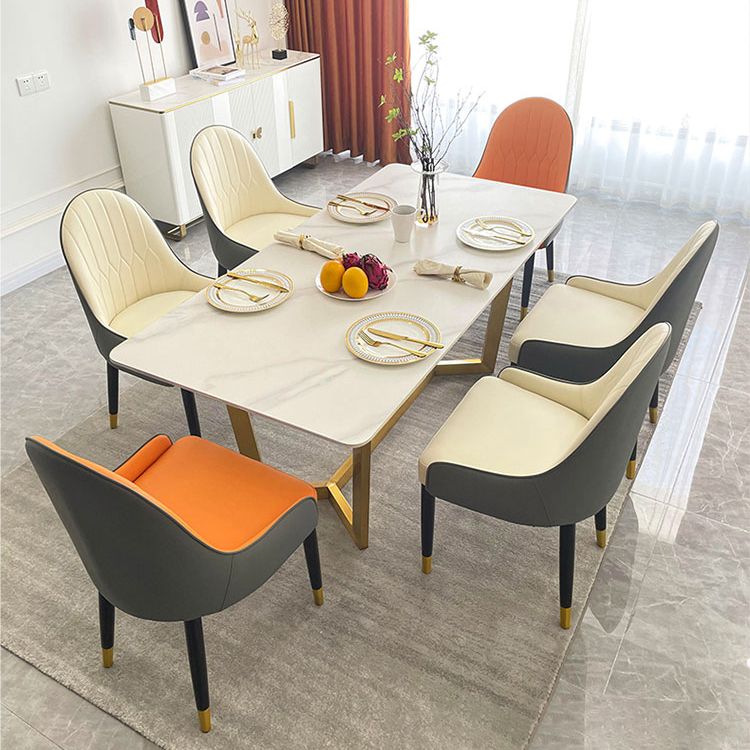 Dining Room Sets Scandinavian Metal Frame Dining Table Rectangle Formal Dinette Set for Home Clearhalo 'Dining Room Sets' 'Dining Tables & Seating' 'dining_room_set' 'furn' 'furn_dining_room_set' 'Furniture' 'furniture_dining_room_set' 'Kitchen & Dining Furniture' 'kitchen&dining_furn' 'kitchen' 1200x1200_10c67145-d3a5-4612-bfea-15521ef757c7