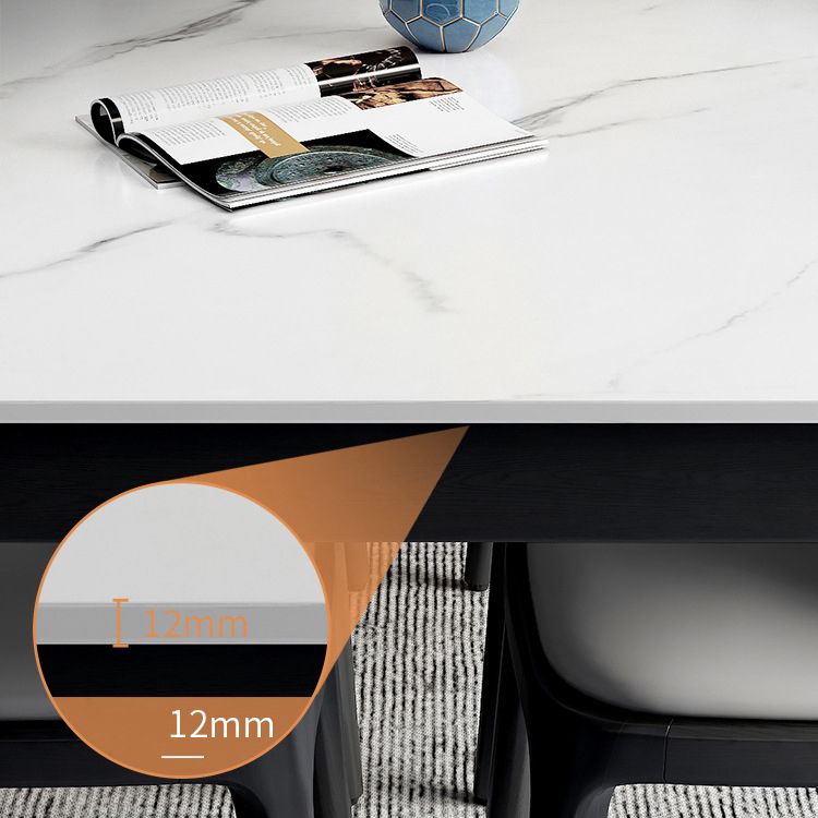 Mesa de comedor con base de madera maciza, mesa de comedor moderna rectangular para comedor
