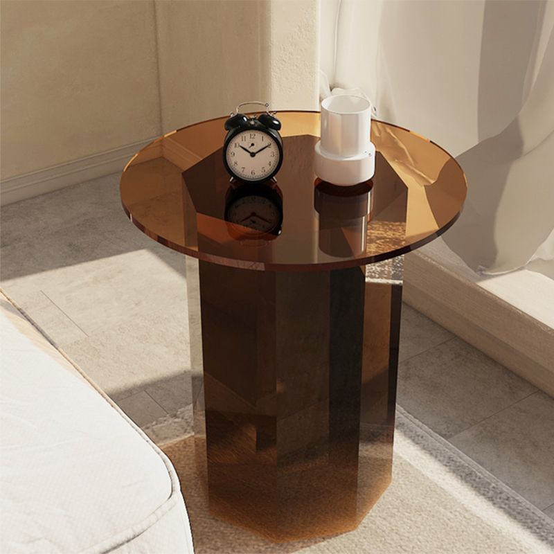 Contemporary Accent Side Table Pedestal Acrylic Round Living Room End Table Clearhalo 'Coffee & Accent Tables' 'End & Side Tables' 'end_side_tables' 'furn' 'furn_end_side_tables' 'Furniture' 'Living Room Furniture' 1200x1200_10c96d16-6ac6-48f1-a247-5a704410f0ef