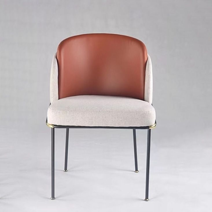 Sillas de comedor tapizadas sillas sin brazos contemporáneas con base de metal