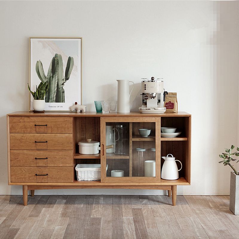 Scheda laterale contemporanea Sideboard in legno massiccio per sala da pranzo
