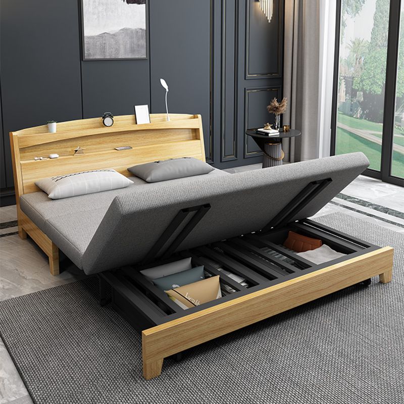 Convertible Faux Leather Contemporary Armless Bed Settee with Pillows Clearhalo 'furn' 'furn_sofas' 'Furniture' 'Living Room Furniture' 'Sofa' 'sofas' 1200x1200_10cabe00-c3f6-4cd0-9a2c-13abe6afdc25