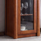 Contemporary Glass Paned Cabinet in Rubberwood 1/2-Door Solid Wood Storage Cabinet Clearhalo 'Cabinets & Chests' 'cabinets_chests' 'furn' 'furn_cabinets_chests' 'Furniture' 'Living Room Furniture' 1200x1200_10cb074a-db1f-4b4e-82e7-9a674c0ceff0