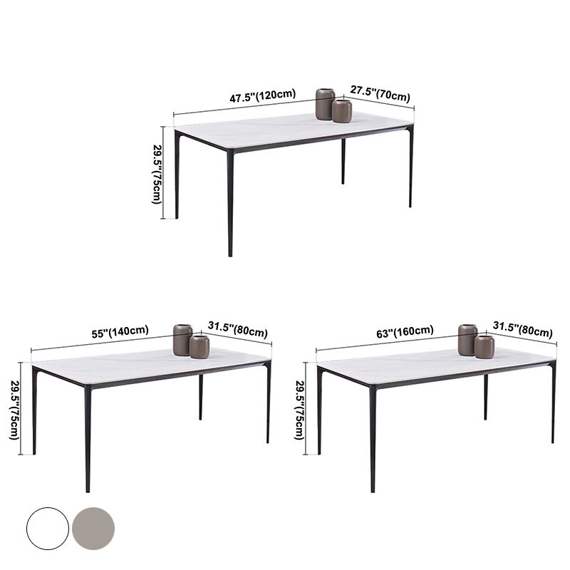 Contemporary Rectangle Dining Table Sintered Stone Dining Table with 4 Grey Legs Clearhalo ' dining_table' 'Dining Tables & Seating' 'Dining Tables' 'furn' 'furn_dining_table' 'Furniture' 'furniture_dining_table' 'Kitchen & Dining Furniture' 'kitchen&dining_furn' 'kitchen' 'kitchen_dining_table' 1200x1200_10cb5f44-0d31-4ee5-8bdf-6c8d302e7f06
