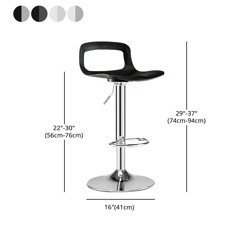 Modern Footrest Bar Stool Plastic Low Back Bucket Indoor Swivel Counter Stool Clearhalo 'Bar Furniture' 'Bar Stools' 'bar_stools' 'furn' 'furn_bar_stools' 'furniture_bar_stools' 'Kitchen & Dining Furniture' 'kitchen&dining_furn' 'kitchen' 'kitchen_furn' Furniture' 1200x1200_10cc3045-e315-4cbc-b9c9-5182a7748027
