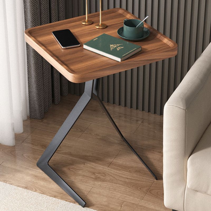 Metal and Wood Side Table Contemporary End Table for Living Room Clearhalo 'Coffee & Accent Tables' 'End & Side Tables' 'end_side_tables' 'furn' 'furn_end_side_tables' 'Furniture' 'Living Room Furniture' 1200x1200_10cc3e7a-f6d9-402a-8012-c0be3be3fd04