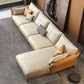 Inverted Armrest with Pillow Back Imitation Leather Sofa Bed Sponge/latex Padded Sofa