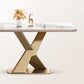 Table à manger de luxe traditionnelle, rectangulaire en pierre, Table fixe pour la maison