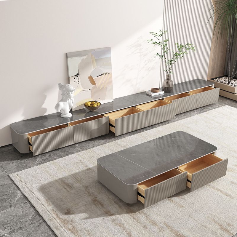 Pedestal Glam Coffee Table Rectangle Slate Single Coffee Table with Drawer Clearhalo 'Coffee & Accent Tables' 'Coffee Tables' 'coffee_tables' 'furn' 'furn_coffee_tables' 'Furniture' 'Living Room Furniture' 1200x1200_10ceee5a-e715-48c2-af26-a2fa789e92aa
