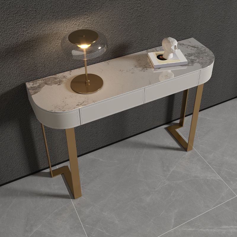 Glam Console Table Stone Console Accent Table for Hall , 16 inch Wide