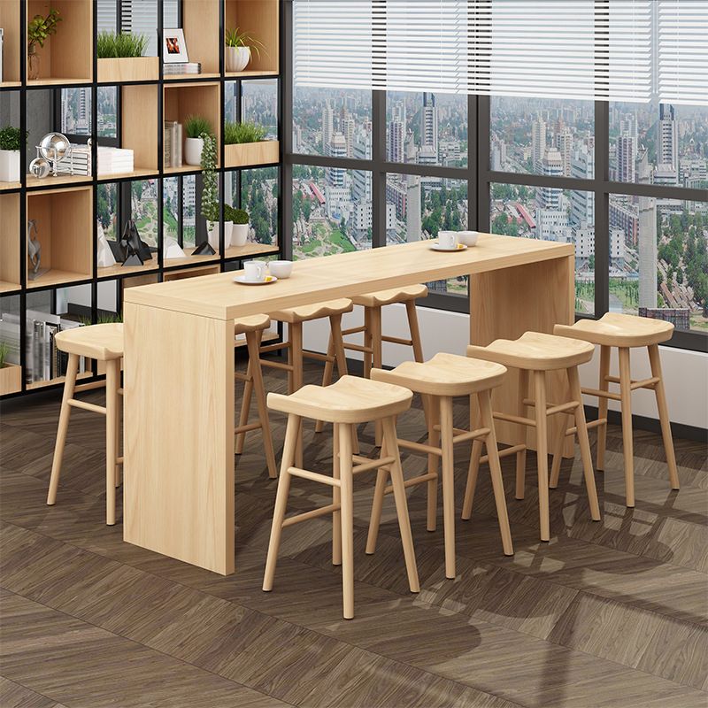 Contemporary Style Rectangle Bar Counter Table Wooden Dining Table for Kitchen Clearhalo 'Bar Furniture' 'Bar Tables' 'bar_tables' 'furn' 'furn_bar_tables' 'Furniture' 'furniture_bar_tables' 'Kitchen & Dining Furniture' 1200x1200_10d07eb9-661a-445f-b778-df4d9f679dc6