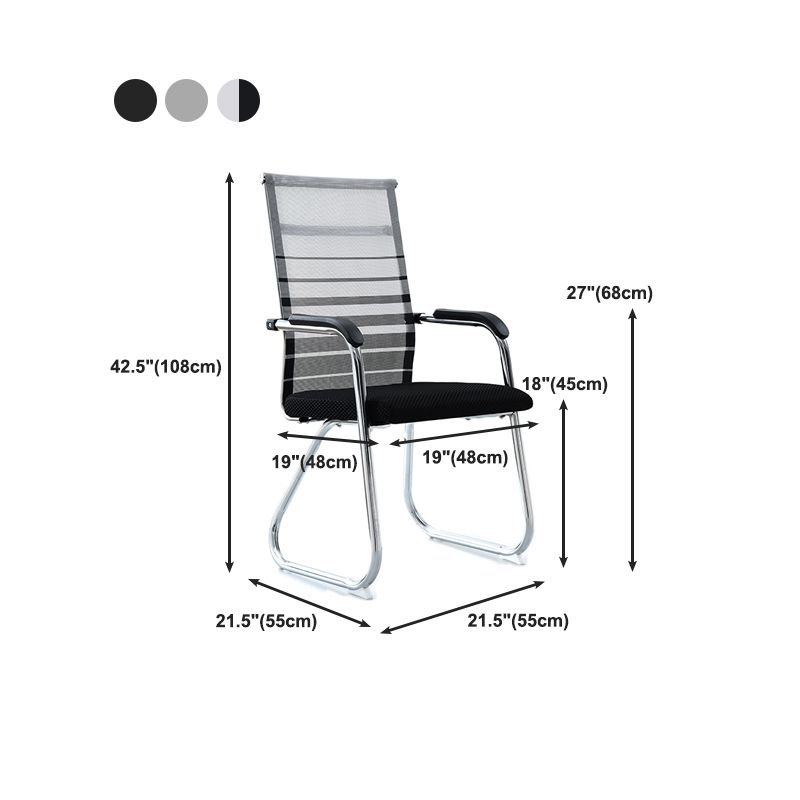 Silver Metal Mesh Modern Conference Chair Mid-Back and High Back Conference Chair Clearhalo 'furn' 'furn_office_chair' 'Furniture' 'furniture_office_chair' 'Office Chairs' 'Office Furniture' 'office_chair' 1200x1200_10d20c1f-c804-420f-be72-bf2ec2cc6ae4