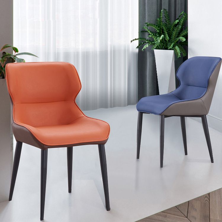 Modern Faux Leather Dining Chair Metal Arm Chair for Home Use (Set of 2) Clearhalo ' kitchen&dining_furn' 'Dining Chairs' 'Dining Tables & Seating' 'dining_chair' 'furn' 'furn_dining_chair' 'Furniture' 'furniture_dining_chair' 'Kitchen & Dining Furniture' 'kitchen' 1200x1200_10d39c02-9a0c-43ea-a424-d9c59585bc05
