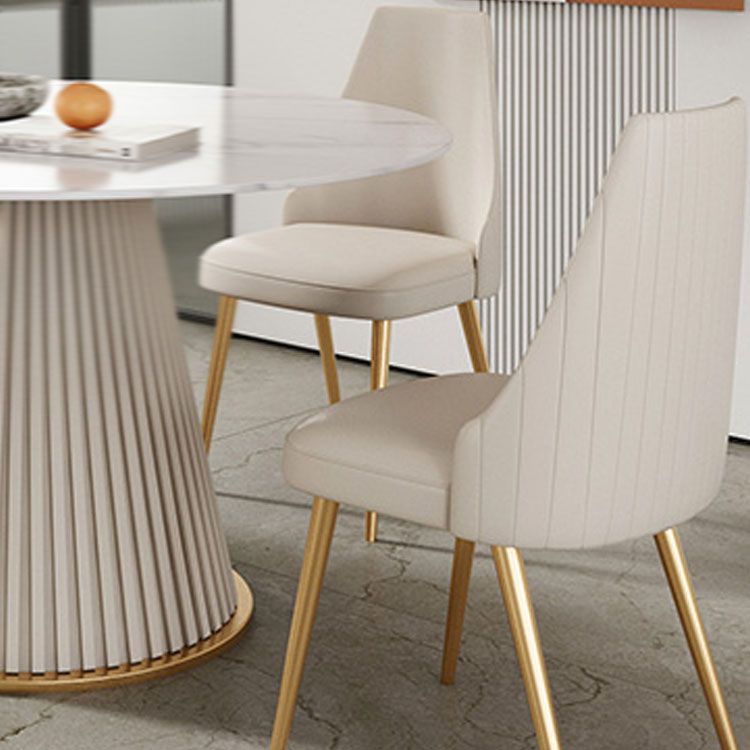 Glam 1/5 Pieces Dining Set Round Stone Dining Table for Kitchen Dining Room Clearhalo 'Dining Room Sets' 'Dining Tables & Seating' 'dining_room_set' 'furn' 'furn_dining_room_set' 'Furniture' 'furniture_dining_room_set' 'Kitchen & Dining Furniture' 1200x1200_10d4a549-a468-4c1e-81ed-ca10f009df7d