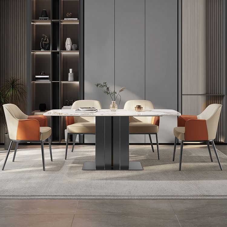 Industriële stijl armstoel faux lederen eetgelegenheid stoel voor slaapkamer