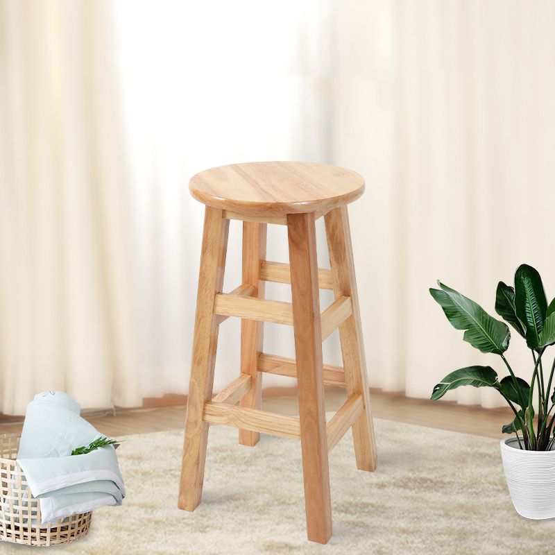 Tabouret de comptoir sans bras industriel en bois massif en bois massif arrière sans tabouret de bar avec 4 jambes