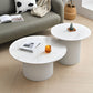 Slate Round Coffee Table Pedestal Cocktail Table Set in White Clearhalo 'Coffee & Accent Tables' 'Coffee Tables' 'coffee_tables' 'furn' 'furn_coffee_tables' 'Furniture' 'Living Room Furniture' 1200x1200_10d620f8-2cee-4372-854b-b001a63d993f