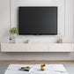 9.84"H TV Stand Contemporary Style White Wall-mounted TV Console with 2 Drawers