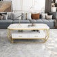 Glam Golden Frame Coffee Table with Storage Drawers Cocktail Table Clearhalo 'Coffee & Accent Tables' 'Coffee Tables' 'coffee_tables' 'furn' 'furn_coffee_tables' 'Furniture' 'Living Room Furniture' 1200x1200_10d65efd-53eb-4400-a733-d0f13dcada0e