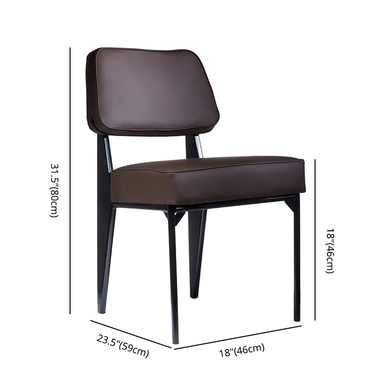 Scandinavian Home Side Chair Open Back Upholstered Metal Dining Room Chair Clearhalo ' kitchen&dining_furn' 'Dining Chairs' 'Dining Tables & Seating' 'dining_chair' 'furn' 'furn_dining_chair' 'Furniture' 'furniture_dining_chair' 'Kitchen & Dining Furniture' 'kitchen' 1200x1200_10d69b93-6007-4a8d-b08a-243813947f9a