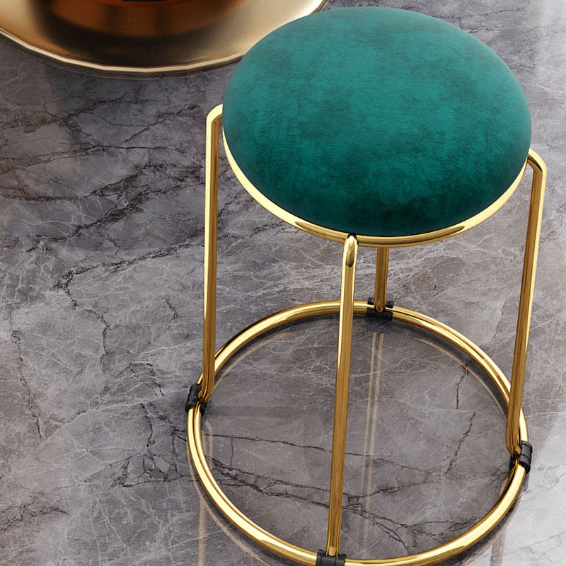 Velvet Scratch Resistant Ottoman Pure Color Round Glam Standard Round Ottoman Clearhalo 'furn' 'furn_ottomans_poufs' 'Furniture' 'Living Room Furniture' 'Ottomans & Poufs' 'ottomans_poufs' 1200x1200_10d7afa1-b32f-449f-bf96-a193d20f2098