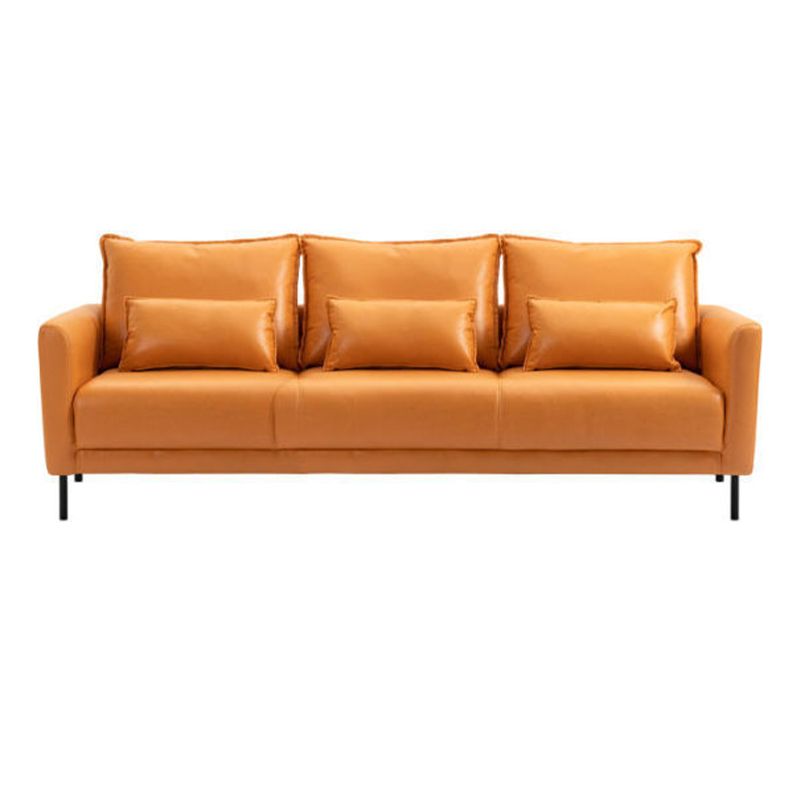 Standard Loose Back Square Arm Loveseat Faux Leather Stain Resistant Settee Furniture Clearhalo 'Furniture' 'furniture_sofas' 'kitchen' 'kitchen_sofas' 'Living Room Furniture' 'Sofa' 'sofas' 1200x1200_10d92877-600a-4402-971e-bbb7bb3c139a