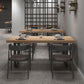 Industrial Solid Wood Dining Table Set 1/2/5 Pieces Rectangle Dining Set