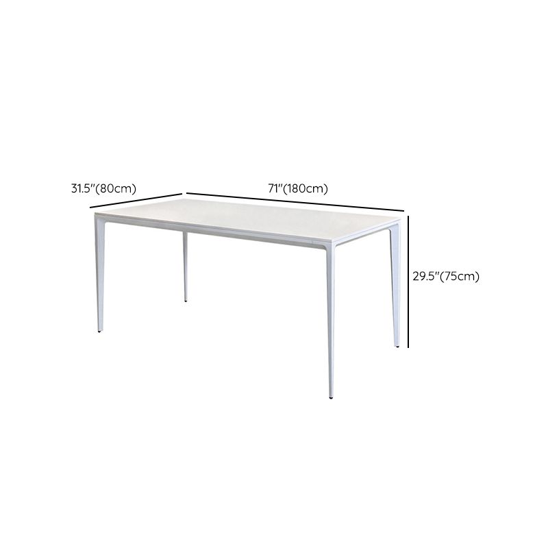 金属フレーム付きホワイトストーンダイナーテーブルセット1/2/5ピースモダンなダイニングセット