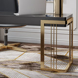 1 scrivania da scrittura di cassetti a forma di rettangolare in bianco/nero