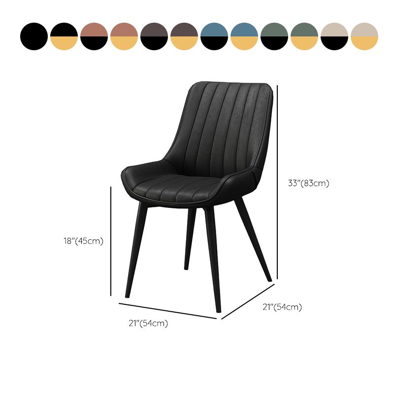 Metalen frame Dining zijstoel faux leer gestoffeerde zijstoel