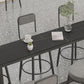 Mesa rectangular con altura de barra, mesa de pub con base metálica para uso en patio