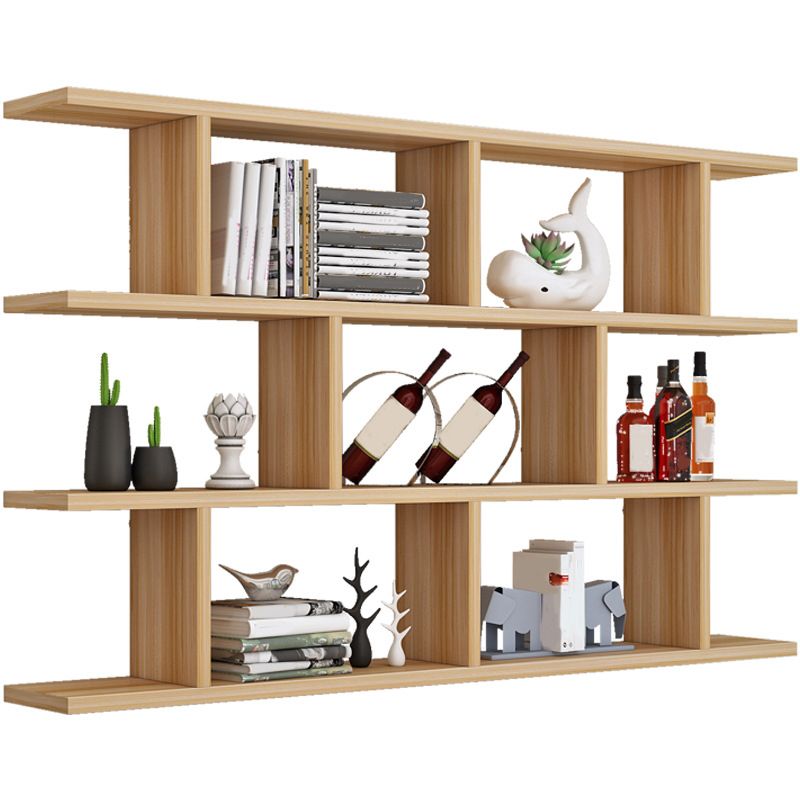 3-Shelf Modern and Contemporary Wood Bookcase Wall Mounted Book Shelf for Living Room