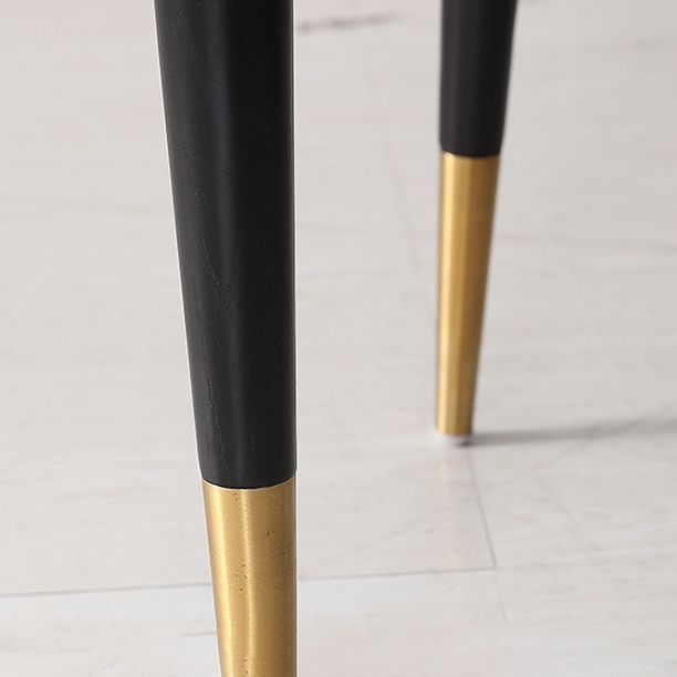 Glam Open Back Dineren fauteuil pu lederen eetkamerstoel met massieve houten benen