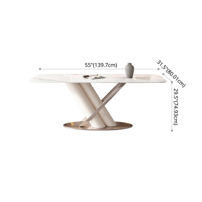 Modern Kitchen Dining Room Set Standard Height with Sintered Stone Top and Pedestal Base Table Set Clearhalo 'Dining Room Sets' 'Dining Tables & Seating' 'dining_room_set' 'furn' 'furn_dining_room_set' 'Furniture' 'furniture_dining_room_set' 'Kitchen & Dining Furniture' 'kitchen&dining_furn' 'kitchen' 1200x1200_10dfd579-abb1-4338-9c21-85e41b35fd53