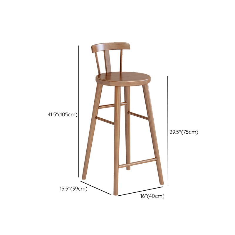 Brown Counter Height Stools Solid Wood Counter Bar Stool for Restaurant Clearhalo 'Bar Furniture' 'Bar Stools' 'bar_stools' 'furn' 'furn_bar_stools' 'Furniture' 'Kitchen & Dining Furniture' 1200x1200_10e4f565-9f5f-4c31-a76a-313f34899a00