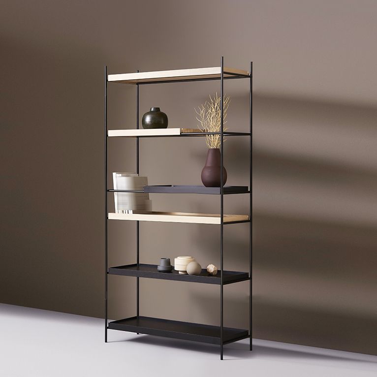 Contemporary Style Bookshelf Black Open Back Bookcase for Home Office Study Room Clearhalo 'Bookcases' 'furn' 'furn_bookcases' 'Furniture' 'furniture_bookcases' 'kitchen' 'kitchen_bookcases' 'Living Room Furniture' 'Office Furniture' 1200x1200_10e56ce2-fdae-4b2c-a5b9-9a411c2f0896