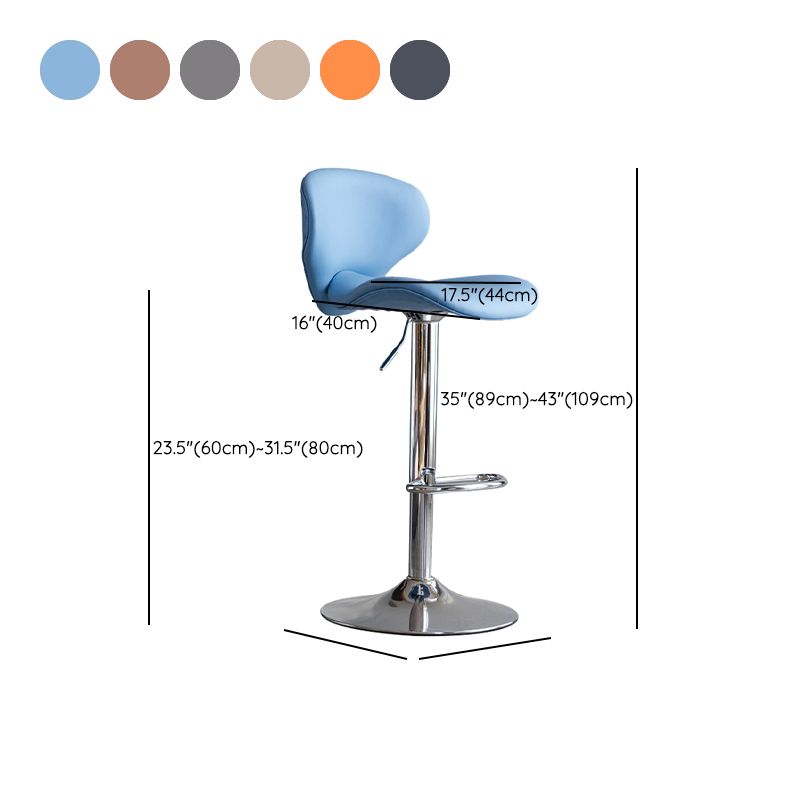 Draaibare verstelbare hoogte Bar Stool Industrial Faux lederen barkruk met voetsteun