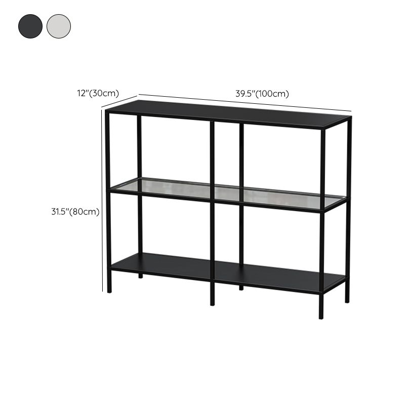 Contemporary Rectangle Console Accent Table Antique Finish Console Sofa Table in Metal Clearhalo 'Console Tables' 'console_tables' 'Entry & Mudroom Furniture' 'furn' 'furn_console_tables' 'Furniture' 1200x1200_10e8a4f4-17e8-4611-8ad1-6314756812be