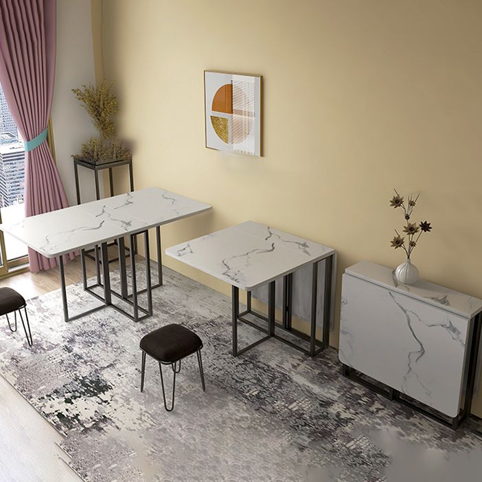 Foldable Artificial Wooden Top Dining Table Extendable Rectangle Table with Trestle Base Clearhalo ' dining_table' 'Dining Tables & Seating' 'Dining Tables' 'furn' 'furn_dining_table' 'Furniture' 'furniture_dining_table' 'Kitchen & Dining Furniture' 'kitchen&dining_furn' 'kitchen' 'kitchen_dining_table' 1200x1200_10e94c44-bdbc-4905-bf12-c60ba7f0f18c