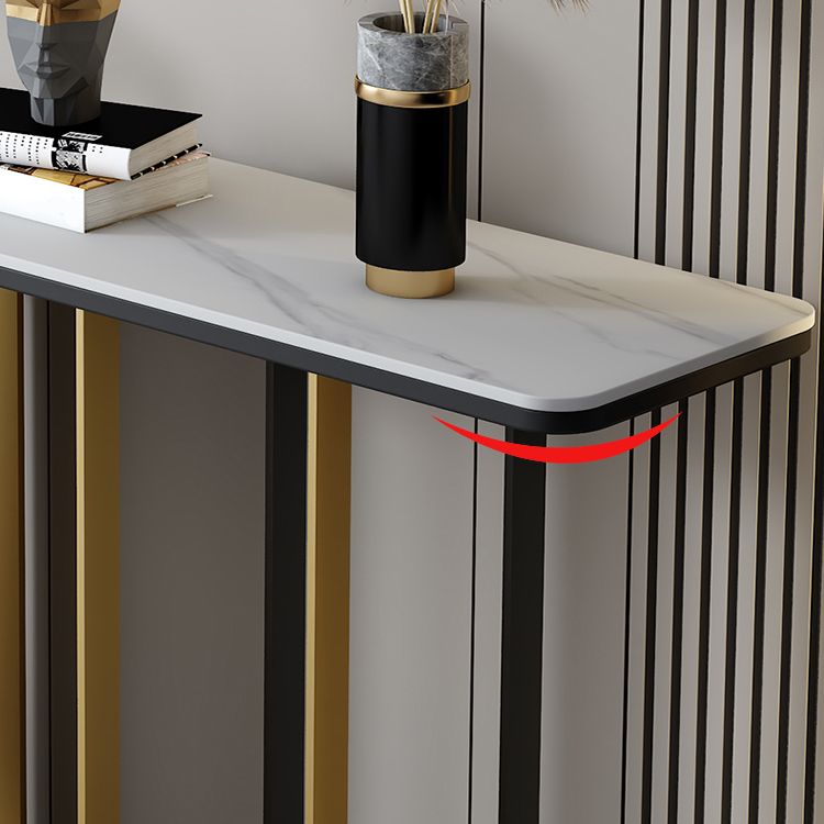 White/Black Table Glam Rectangle Console Table for Hall 31.5" High Clearhalo 'Console Tables' 'console_tables' 'Entry & Mudroom Furniture' 'furn' 'furn_console_tables' 'Furniture' 1200x1200_10ebb722-be2d-4b2e-a5cf-f87b9ae64174