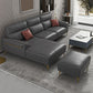 Dark Gray Genuine Leather Sofa and Chaise Pillow Top Arm Sectional for Living Room Clearhalo 'furn' 'furn_sectionals' 'Furniture' 'furniture_sectionals' 'Living Room Furniture' 'Sectionals' 1200x1200_10ebf48a-a358-4bdd-8590-e35356b833ed