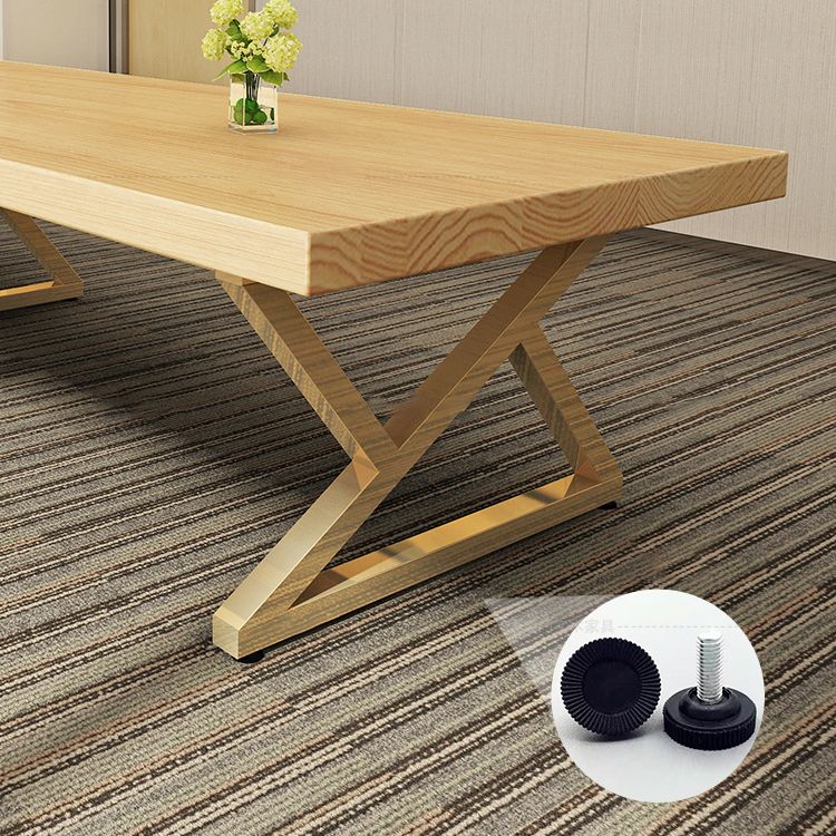 Pine Wood Rectangular Desk Industrial Office Desk with Metal Base Clearhalo 'furn' 'furn_office_desk' 'Furniture' 'Office Desks' 'Office Furniture' 'office_desk' 1200x1200_10ecb5ad-e321-4681-a851-c14893f9fe0e