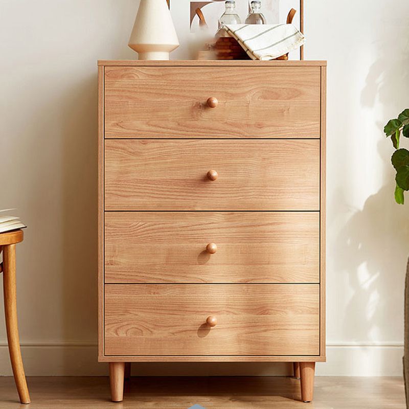 Modern 35.8" Tall Simple Accent Chest 4 Drawers Wood Storage Cabinet
