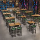 Ensemble de Table de Bar moderne 1/2/5 pièces, Table de comptoir en bois de pin avec tabourets hauts