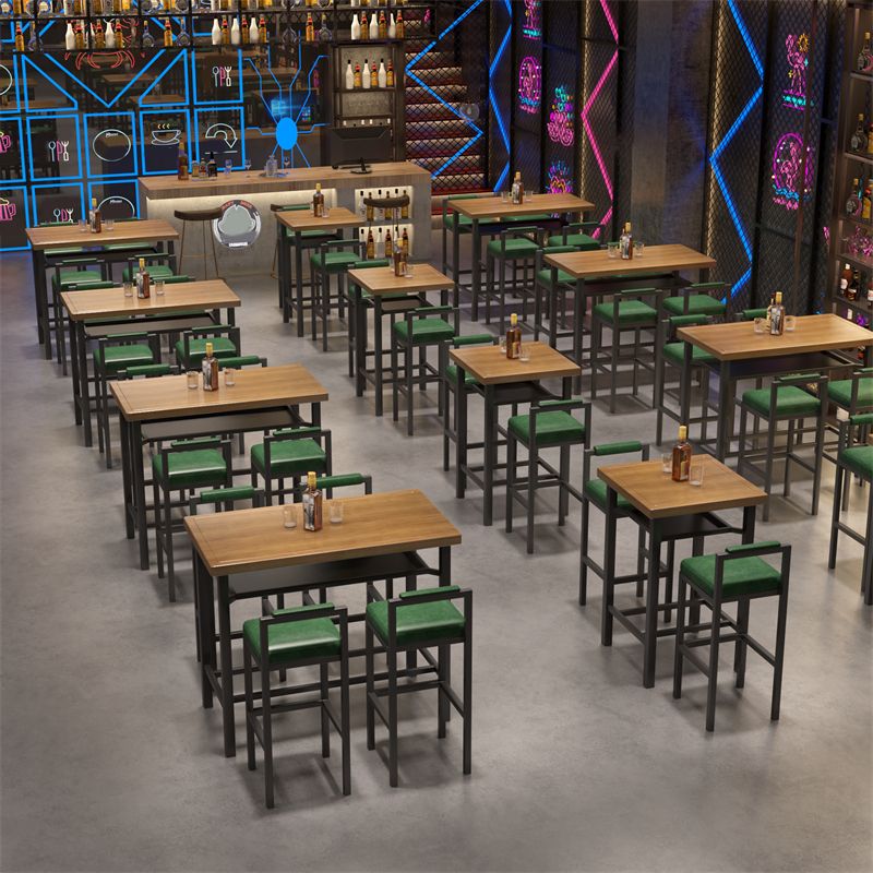 Ensemble de Table de Bar moderne 1/2/5 pièces, Table de comptoir en bois de pin avec tabourets hauts