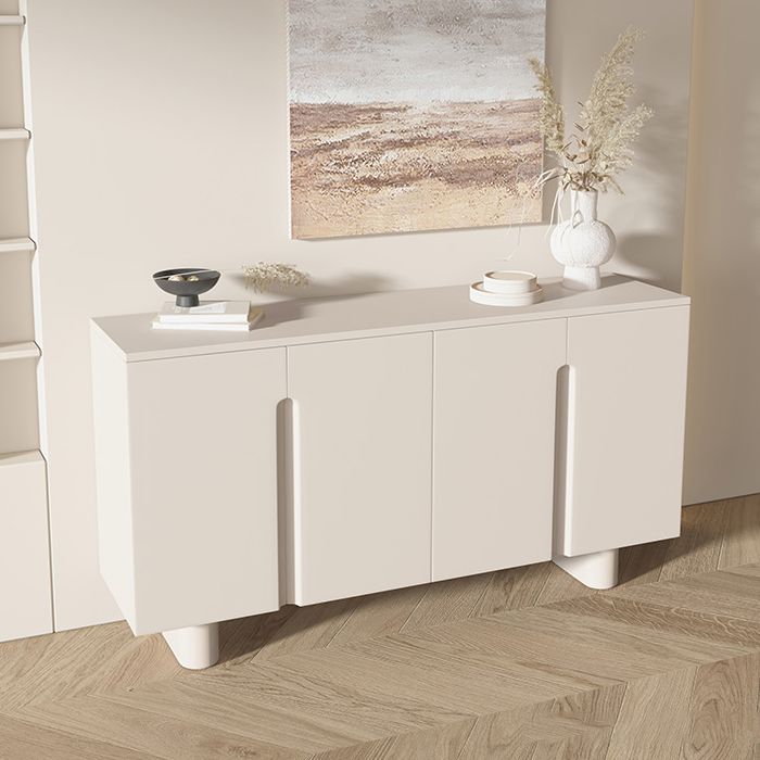 Servidor contemporáneo de comedor de madera de Faux Server con luces para el comedor