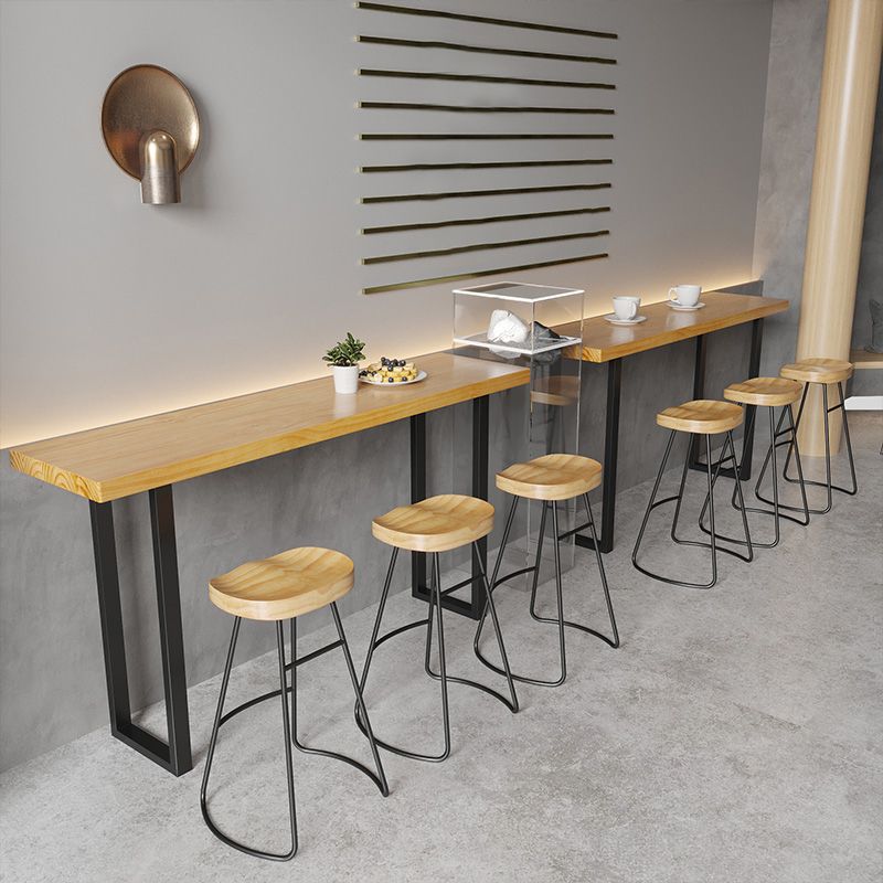 Modern 1/4/7 Pieces Bar Table Set Rectangle Wood Counter Table with Stools for Cafe Clearhalo 'Bar Furniture' 'furn' 'furn_home_bar_bar_sets' 'Furniture' 'Home Bars & Bar Sets' 'home_bar_bar_sets' 'Kitchen & Dining Furniture' 1200x1200_10ed46a7-d679-4136-9aaa-81d6fe02d152