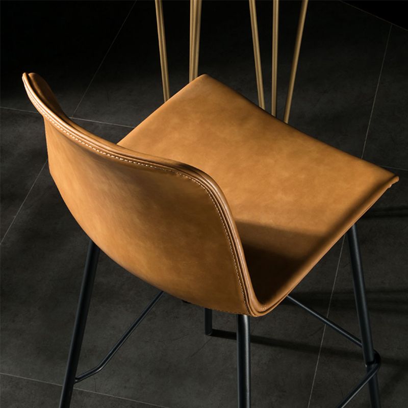 Modern Matte Finish PU Leather Barstool Low Back Restaurant Stool Clearhalo 'Bar Furniture' 'Bar Stools' 'bar_stools' 'furn' 'furn_bar_stools' 'Furniture' 'Kitchen & Dining Furniture' 1200x1200_10ee37ca-4564-4beb-8787-a98a5c86867d