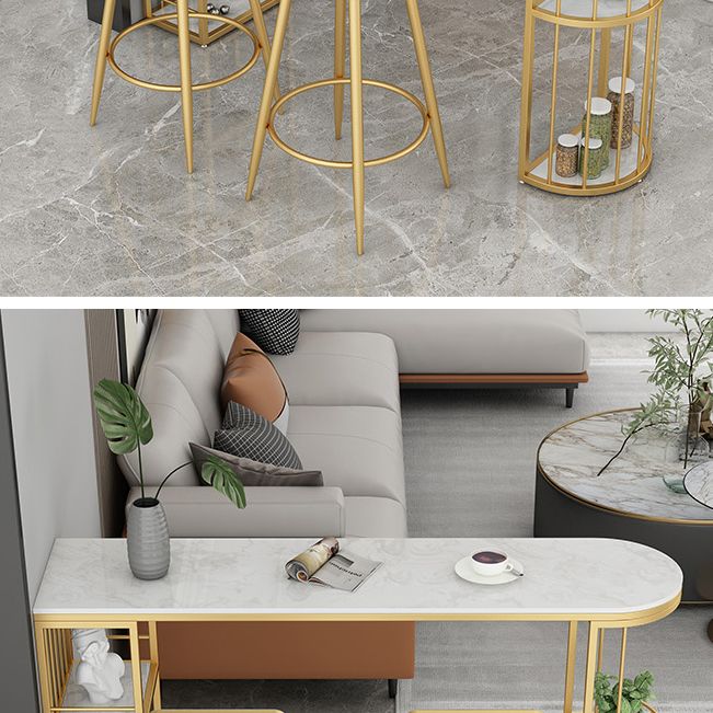 Glam Style Bar Table in Faux Marble and Metal Coffee Shop Bar Table Clearhalo 'Bar Furniture' 'Bar Tables' 'bar_tables' 'furn' 'furn_bar_tables' 'Furniture' 'furniture_bar_tables' 'Kitchen & Dining Furniture' 1200x1200_10eededf-0980-4a9c-91c4-36fbcc6b8f5a