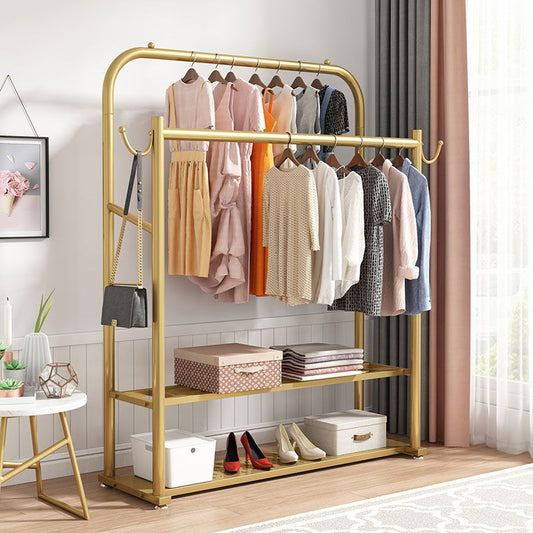 Estante de pelaje de estilo industrial Pure Color Free Standing Metallic Coat Rack